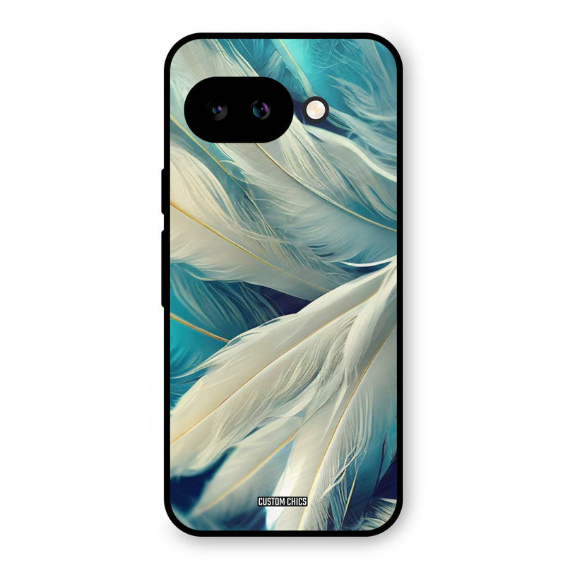 White Feather Google Pixel 9A Mobile Back Cover - Aesthetic PrintShield Case