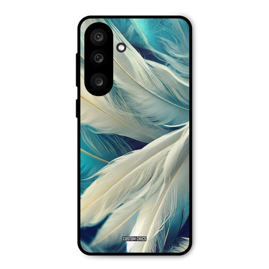 White Feather Samsung Galaxy M56 Mobile Back Cover - Aesthetic PrintShield Case