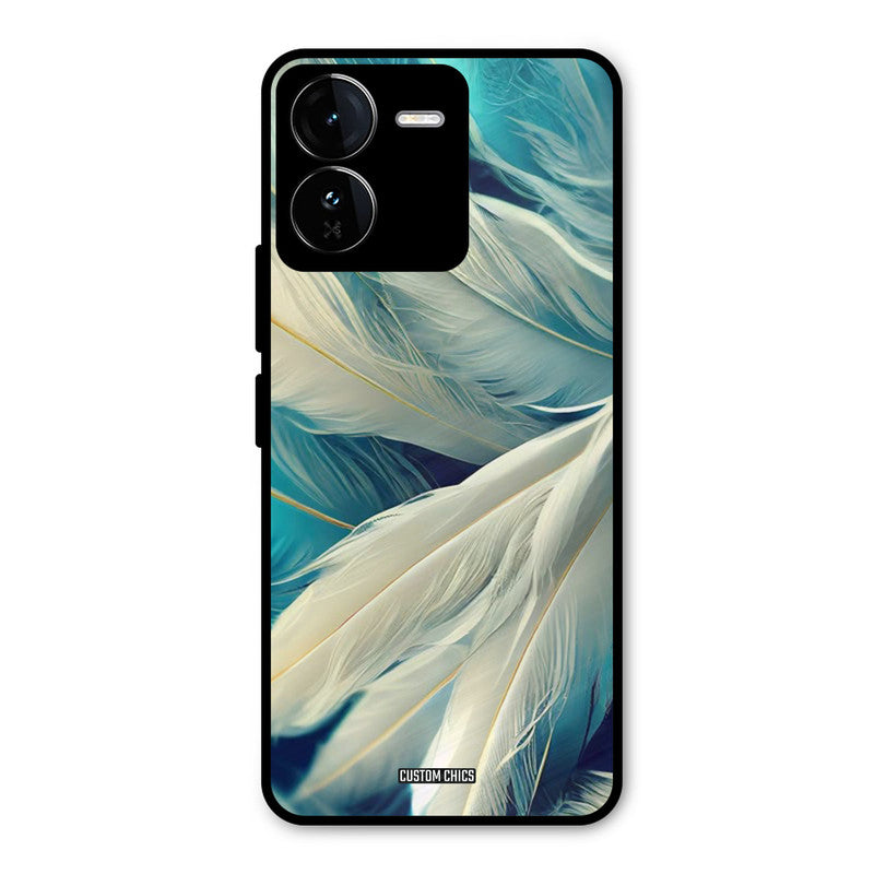 White Feather iQOO Z9 Mobile Back Cover - Aesthetic PrintShield Case