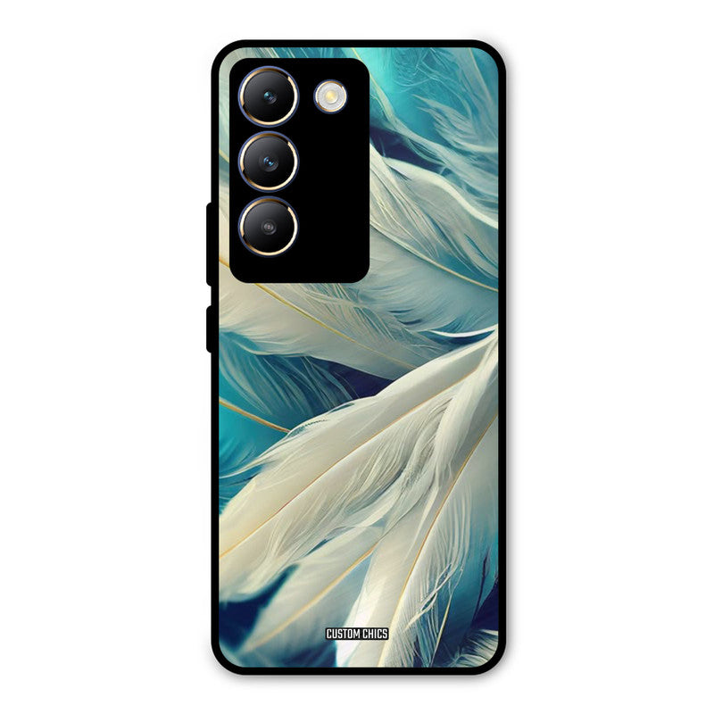 White Feather Vivo Y200e Mobile Back Cover - Aesthetic PrintShield Case