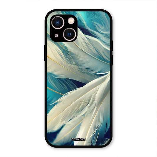 White Feather iPhone 13 Mobile Back Cover - Aesthetic PrintShield Case