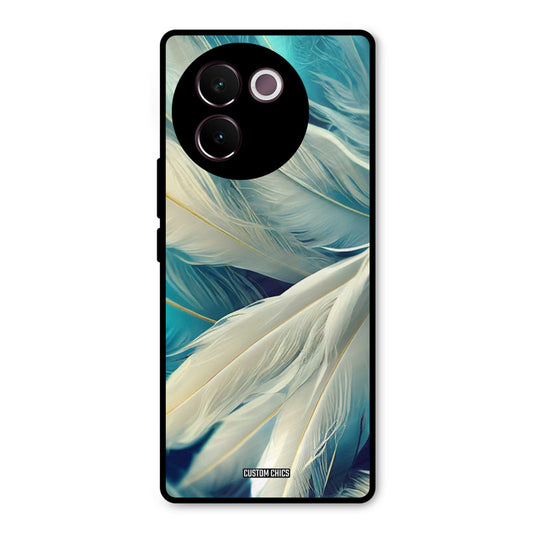 White Feather Vivo V30e Mobile Back Cover - Aesthetic PrintShield Case