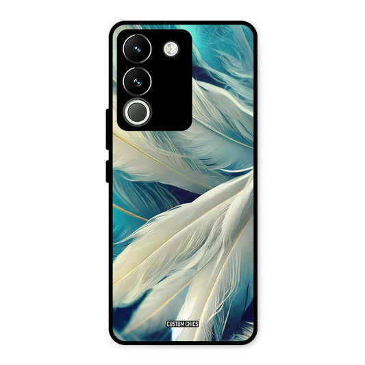White Feather Vivo Y200 Mobile Back Cover - Aesthetic PrintShield Case