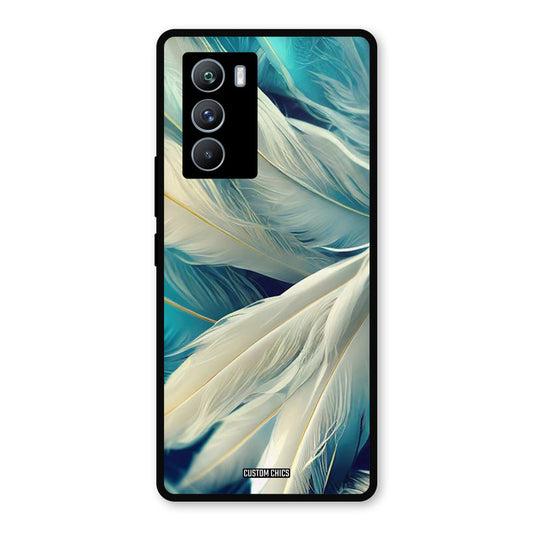 White Feather iQOO 9SE Mobile Back Cover - Aesthetic PrintShield Case