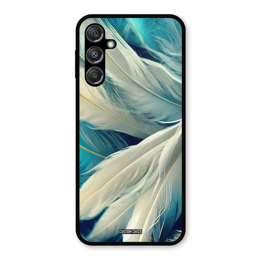 White Feather Samsung Galaxy M34 5G Mobile Back Cover - Aesthetic PrintShield Case