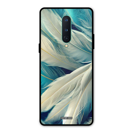 White Feather Oneplus 8 Mobile Back Cover - Aesthetic PrintShield Case