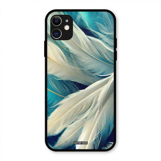 White Feather IPhone 11 Mobile Back Cover - Aesthetic PrintShield Case