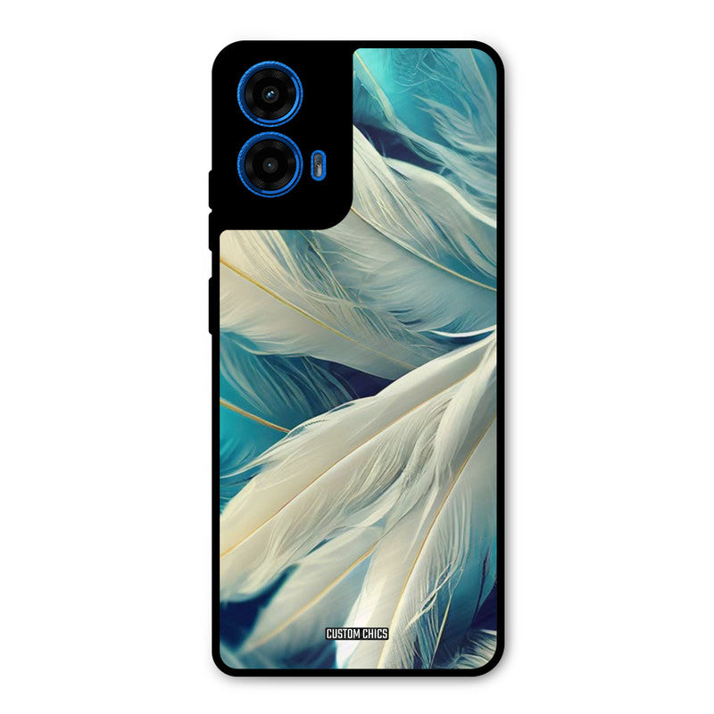 White Feather Moto G45 Mobile Back Cover - Aesthetic PrintShield Case