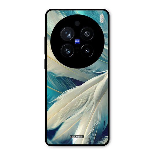 White Feather Vivo X200 Pro Mobile Back Cover - Aesthetic PrintShield Case