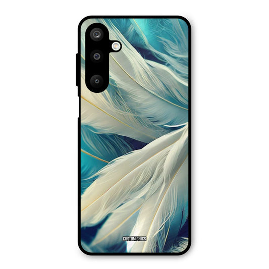 White Feather Samsung Galaxy M16 Mobile Back Cover - Aesthetic PrintShield Case