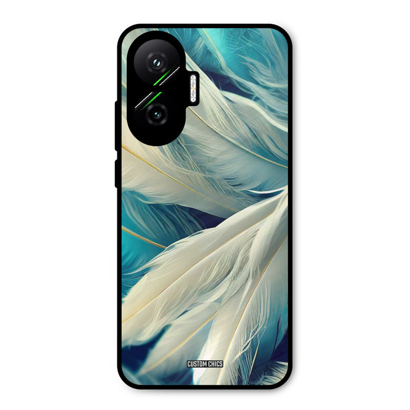 White Feather Poco F7 5G Mobile Back Cover - Aesthetic PrintShield Case