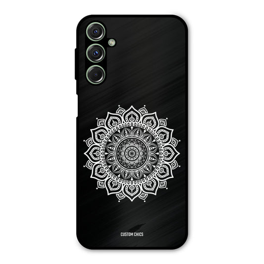 White Mandala Art Samsung Galaxy M34 Mobile Back Cover - Aesthetic PrintShield Case