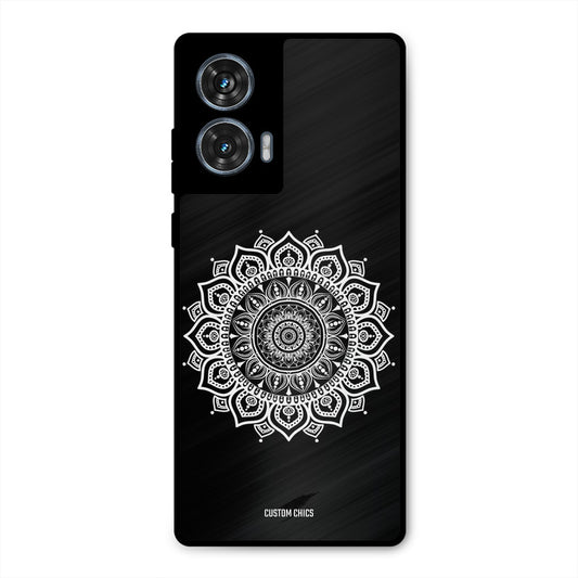 White Mandala Art Motorola Edge 50 Fusion Mobile Back Cover - Aesthetic PrintShield Case