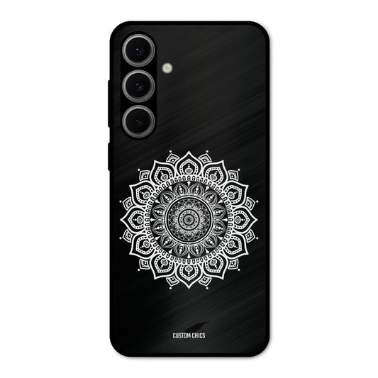 White Mandala Art Samsung Galaxy S24 FE Mobile Back Cover - Aesthetic PrintShield Case