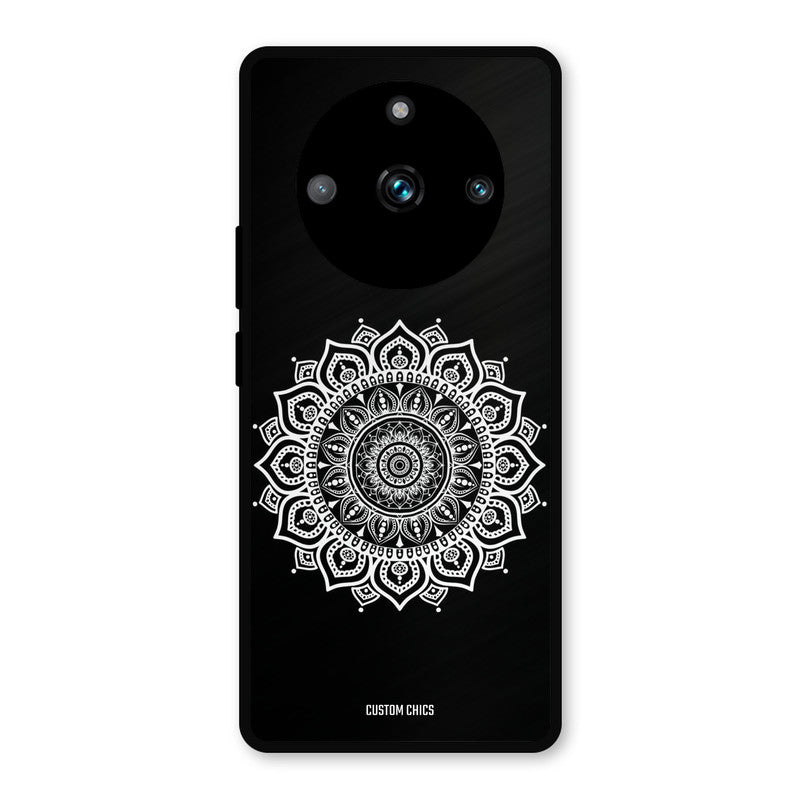 White Mandala Art Realme 11 Pro Plus Mobile Back Cover - Aesthetic PrintShield Case