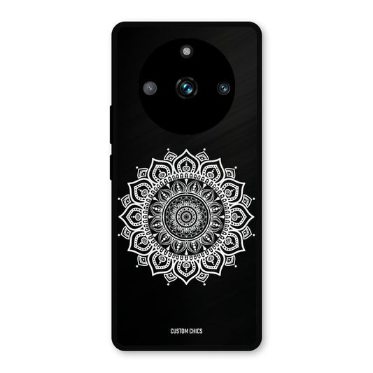 White Mandala Art Realme 11 Pro Plus Mobile Back Cover - Aesthetic PrintShield Case