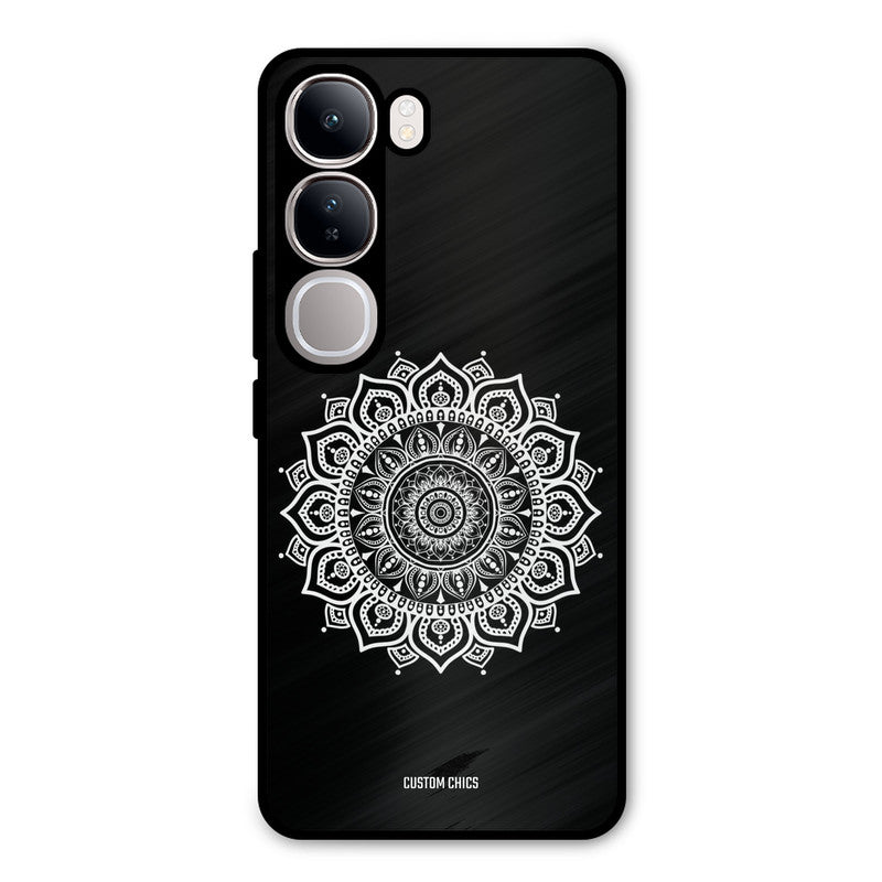 White Mandala Art Vivo Y300 Mobile Back Cover - Aesthetic PrintShield Case