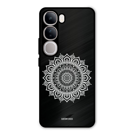 White Mandala Art Vivo Y300 Mobile Back Cover - Aesthetic PrintShield Case