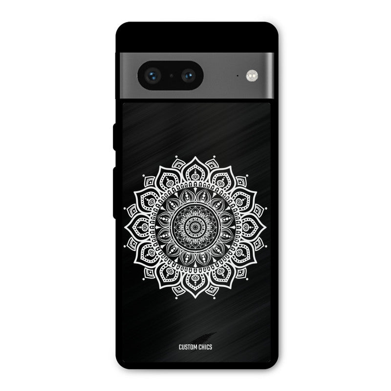 White Mandala Art Google Pixel 7 Mobile Back Cover - Aesthetic PrintShield Case