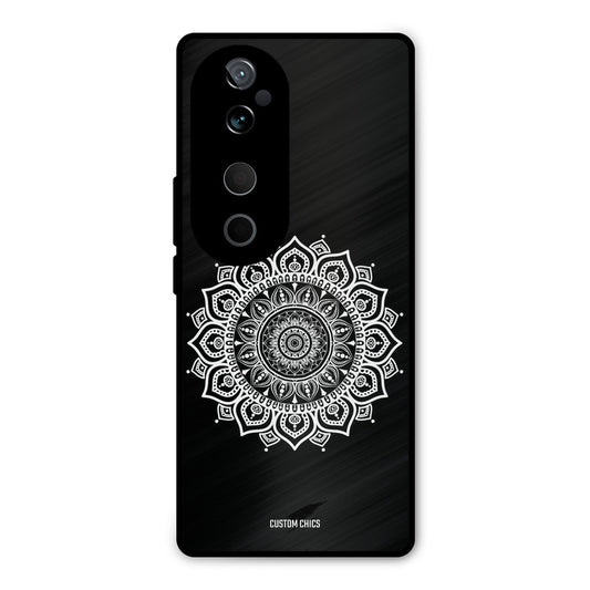 White Mandala Art Vivo V40 Mobile Back Cover - Aesthetic PrintShield Case