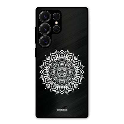White Mandala Art Samsung Galaxy S25 Ultra Mobile Back Cover - Aesthetic PrintShield Case