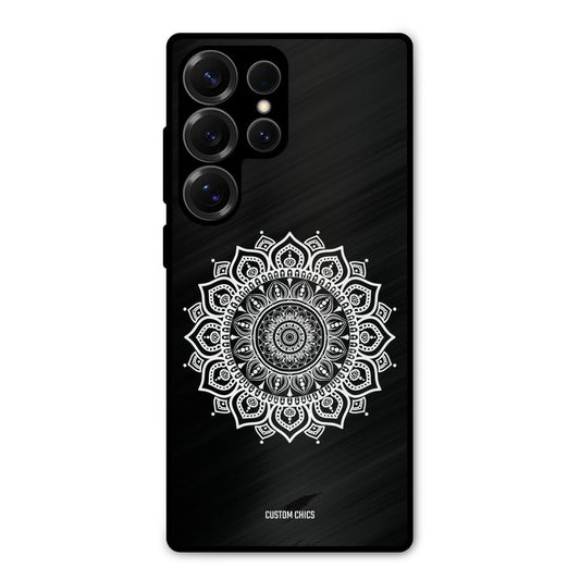 White Mandala Art Samsung Galaxy S25 Ultra Mobile Back Cover - Aesthetic PrintShield Case