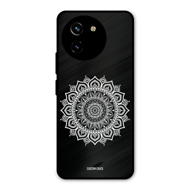 White Mandala Art Vivo Y200i Mobile Back Cover - Aesthetic PrintShield Case