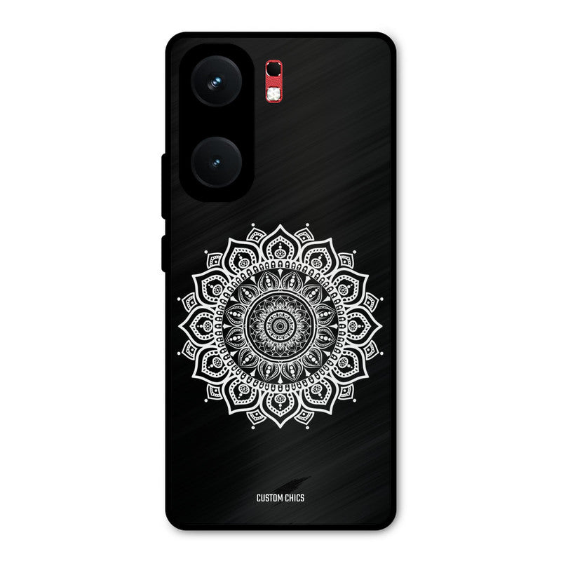 White Mandala Art iQOO Neo 9 Pro Mobile Back Cover - Aesthetic PrintShield Case