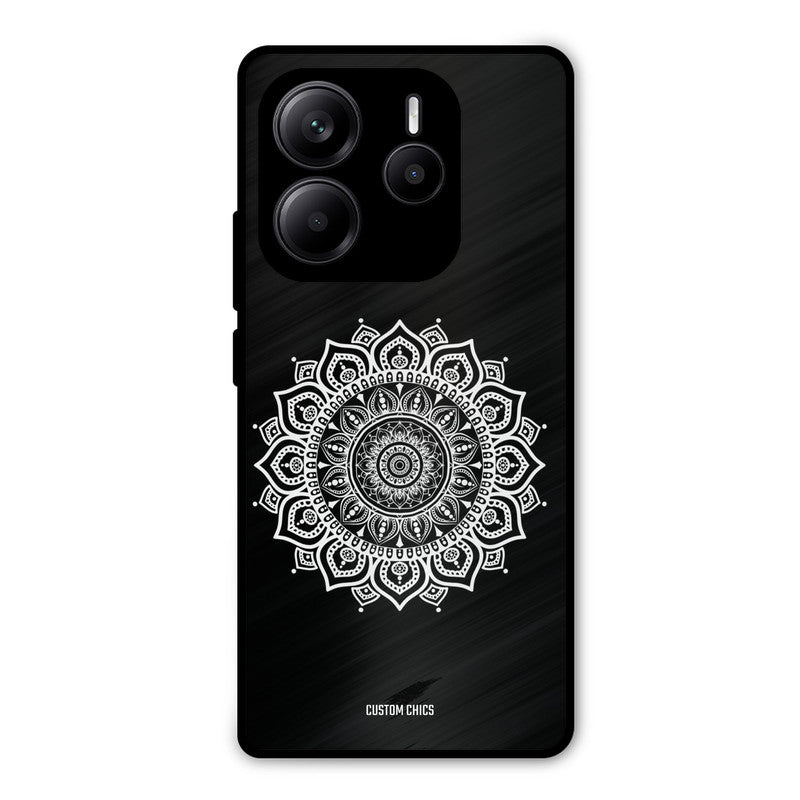 White Mandala Art Redmi Note 14 Mobile Back Cover - Aesthetic PrintShield Case