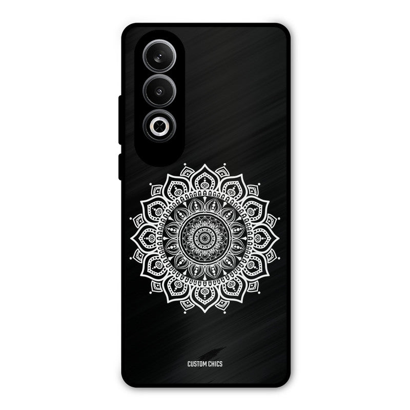 White Mandala Art OnePlus Nord CE4 Mobile Back Cover - Aesthetic PrintShield Case