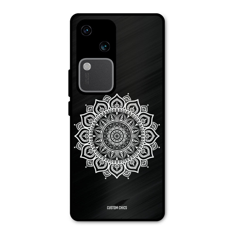 White Mandala Art Vivo V30 Mobile Back Cover - Aesthetic PrintShield Case