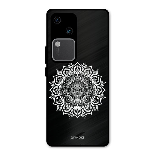 White Mandala Art Vivo V30 Mobile Back Cover - Aesthetic PrintShield Case