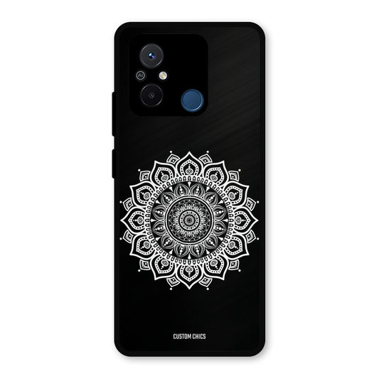 White Mandala Art Redmi 12c Mobile Back Cover - Aesthetic PrintShield Case
