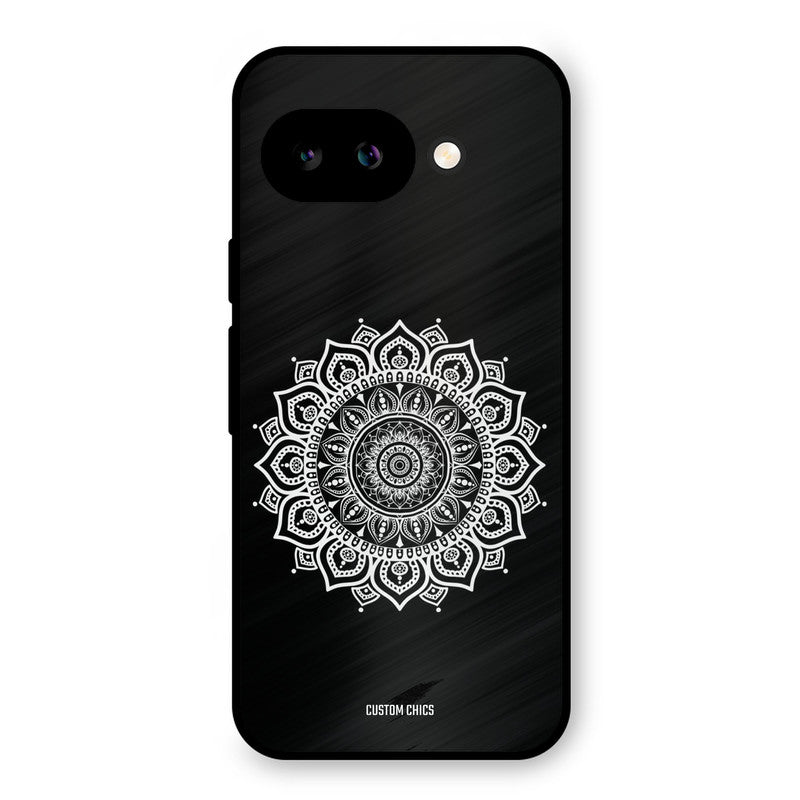 White Mandala Art Google Pixel 9A Mobile Back Cover - Aesthetic PrintShield Case