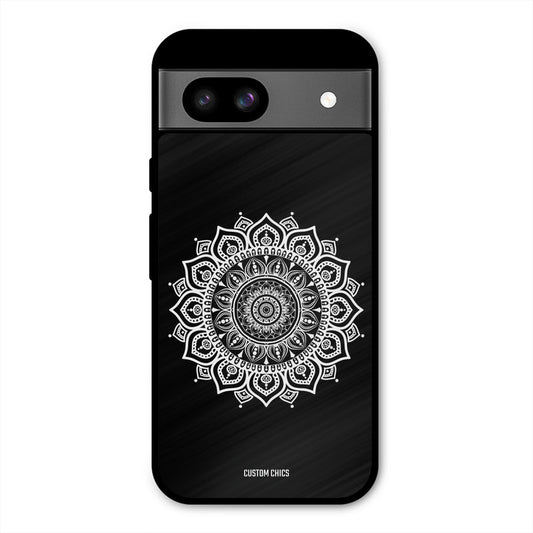 White Mandala Art Google Pixel 8a Mobile Back Cover - Aesthetic PrintShield Case