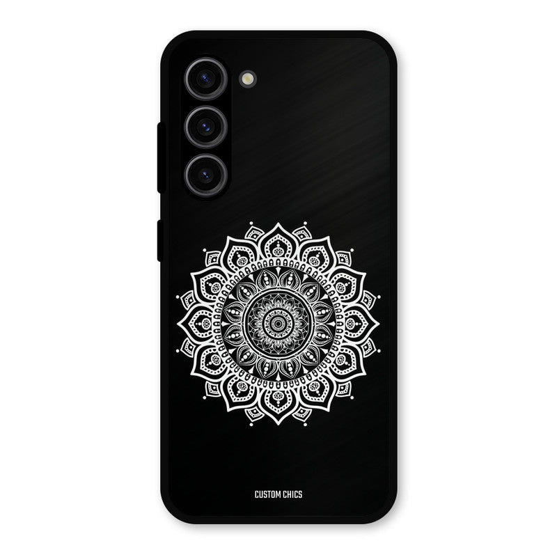 White Mandala Art Samsung Galaxy S23 Mobile Back Cover - Aesthetic PrintShield Case