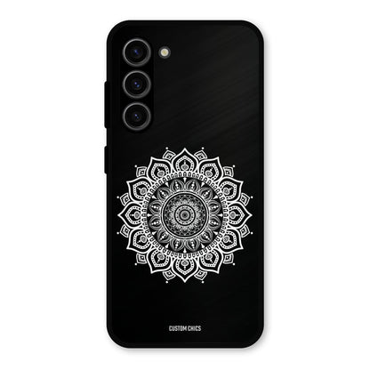 White Mandala Art Samsung Galaxy S23 Mobile Back Cover - Aesthetic PrintShield Case