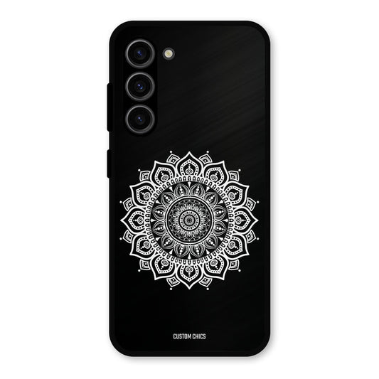 White Mandala Art Samsung Galaxy S23 Mobile Back Cover - Aesthetic PrintShield Case