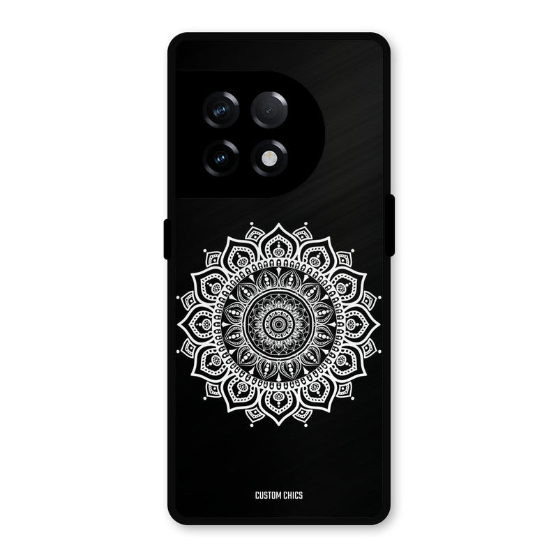 White Mandala Art OnePlus 11R Mobile Back Cover - Aesthetic PrintShield Case
