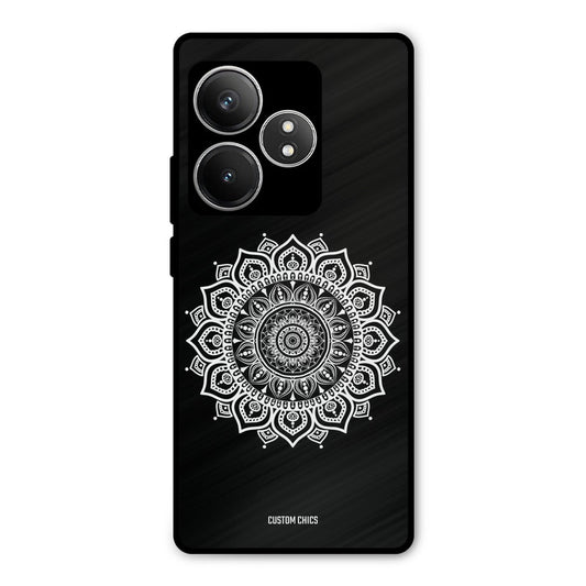 White Mandala Art Realme GT 6T Mobile Back Cover - Aesthetic PrintShield Case