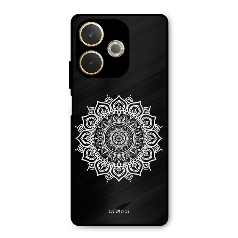 White Mandala Art Oppo A5 Pro Mobile Back Cover - Aesthetic PrintShield Case