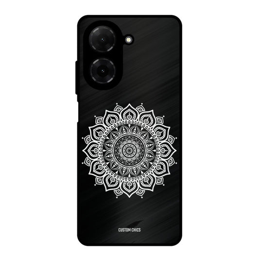White Mandala Art Poco C71 Mobile Back Cover - Aesthetic PrintShield Case