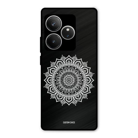 White Mandala Art Realme GT 6 Mobile Back Cover - Aesthetic PrintShield Case