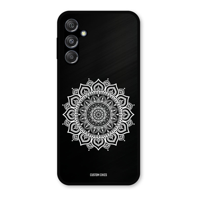White Mandala Art Samsung Galaxy M34 5G Mobile Back Cover - Aesthetic PrintShield Case