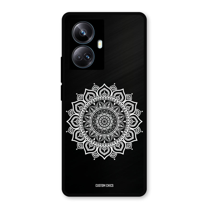 White Mandala Art Realme 10 Pro Plus Mobile Back Cover - Aesthetic PrintShield Case