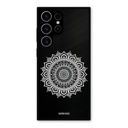 White Mandala Art Samsung Galaxy S23 Ultra Mobile Back Cover - Aesthetic PrintShield Case