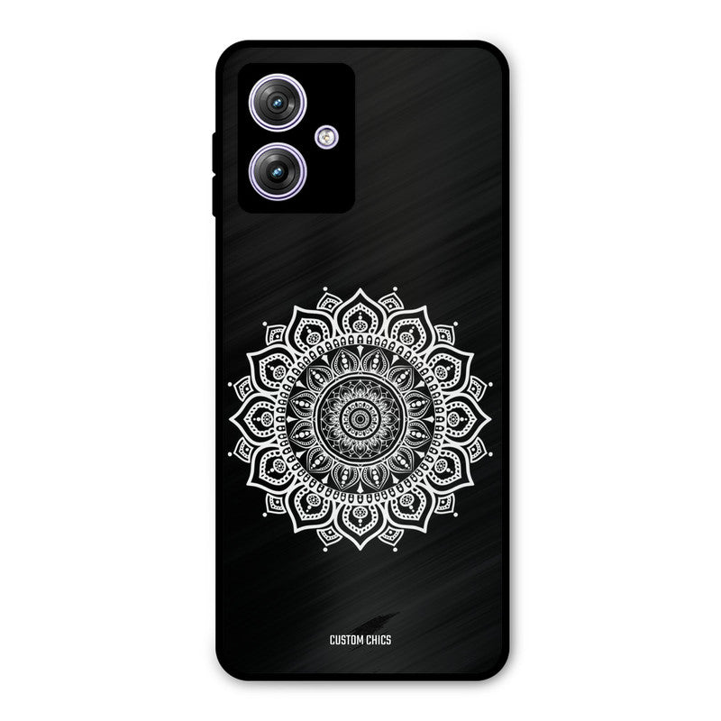White Mandala Art Moto G54 Mobile Back Cover - Aesthetic PrintShield Case