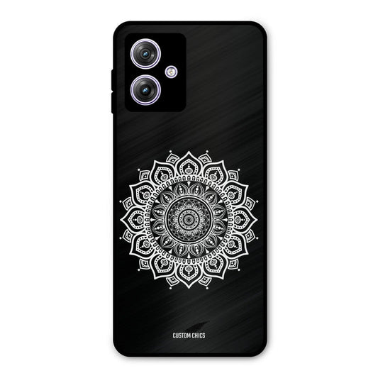 White Mandala Art Moto G54 Mobile Back Cover - Aesthetic PrintShield Case