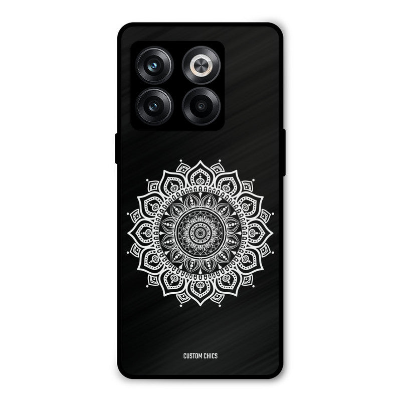 White Mandala Art Oneplus 10T Mobile Back Cover - Aesthetic PrintShield Case