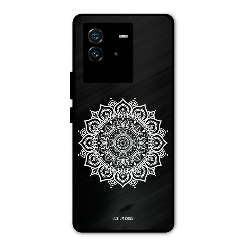 White Mandala Art iQOO Neo 6 5G Mobile Back Cover - Aesthetic PrintShield Case